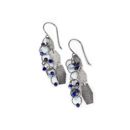 Double Chain Lapis Earrings