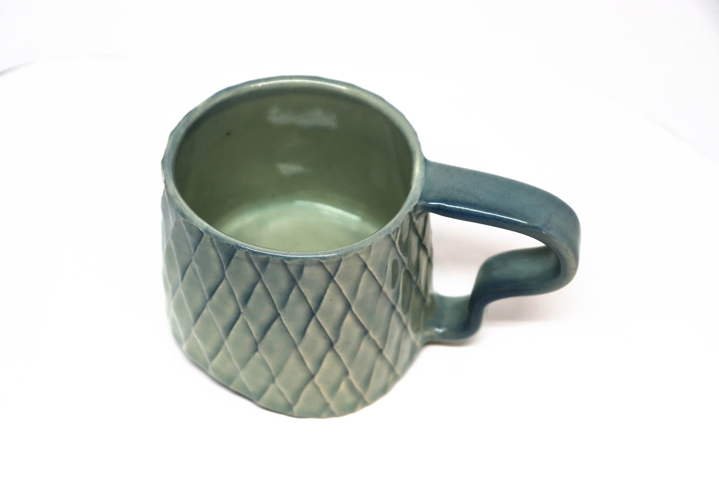 Carved Mug with Squiggle Handle