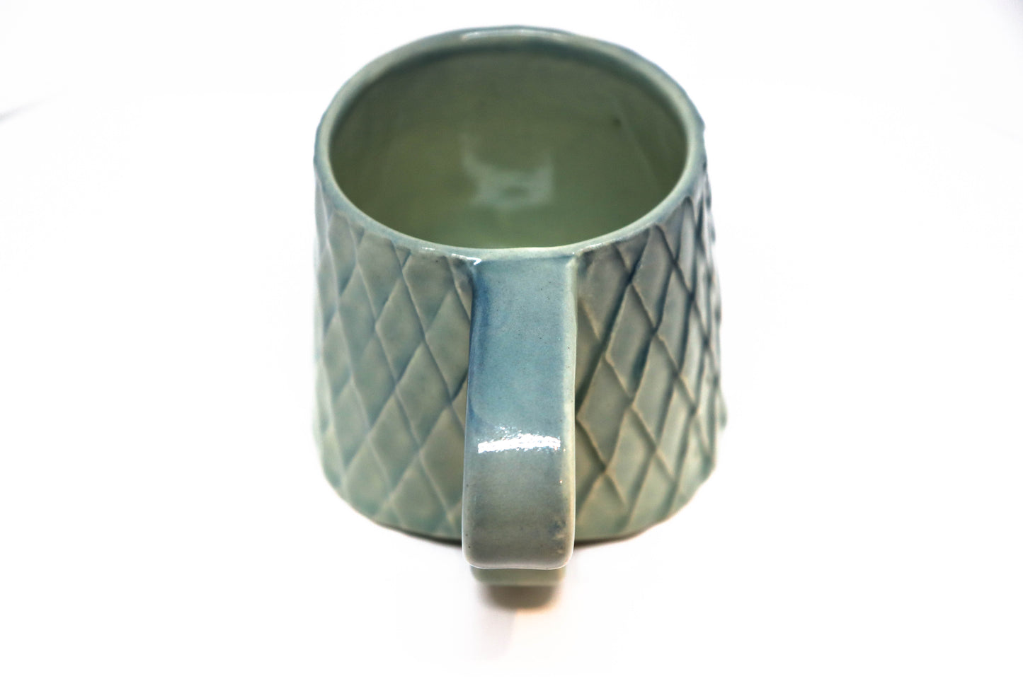 Carved Mug with Squiggle Handle