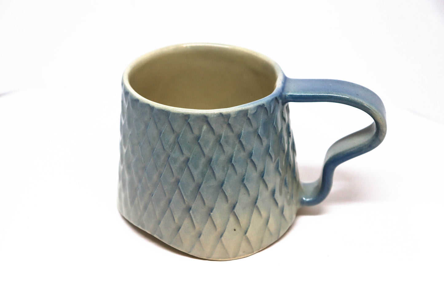 Carved Mug with Squiggle Handle
