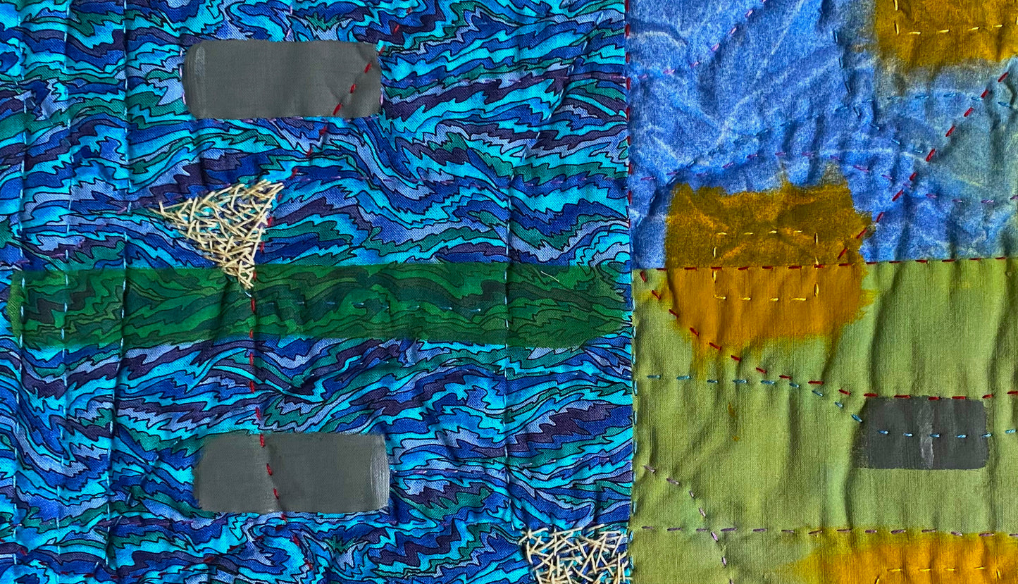 "Mountain Fishy, Fishy Greens (March)" Wall Quilt