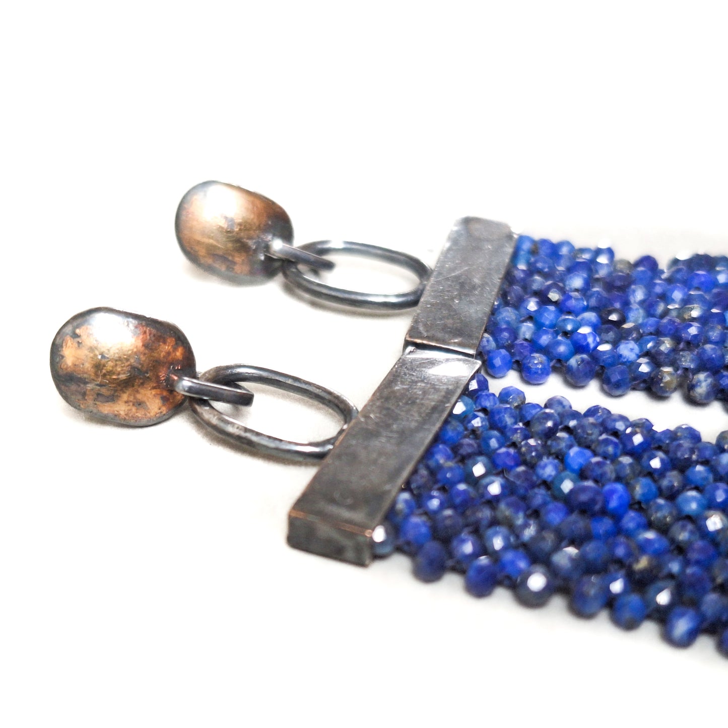Lapis Lazuli weaved earrings