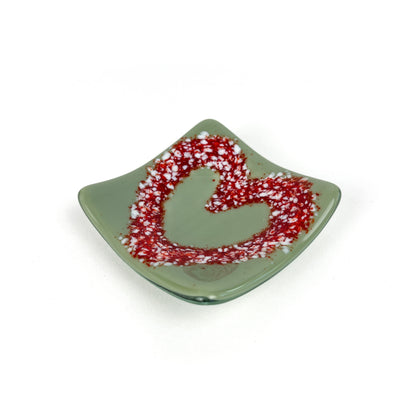 Fused Glass Heart Bowl