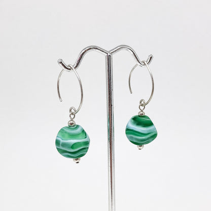 Marbled Glass Pebble Earrings