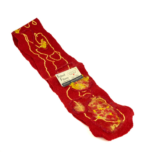 Red Merino Wool Scarf #247