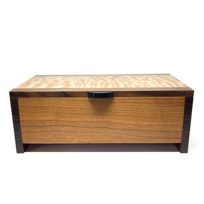 Cherry, Walnut & Quilted Maple Desktop Box