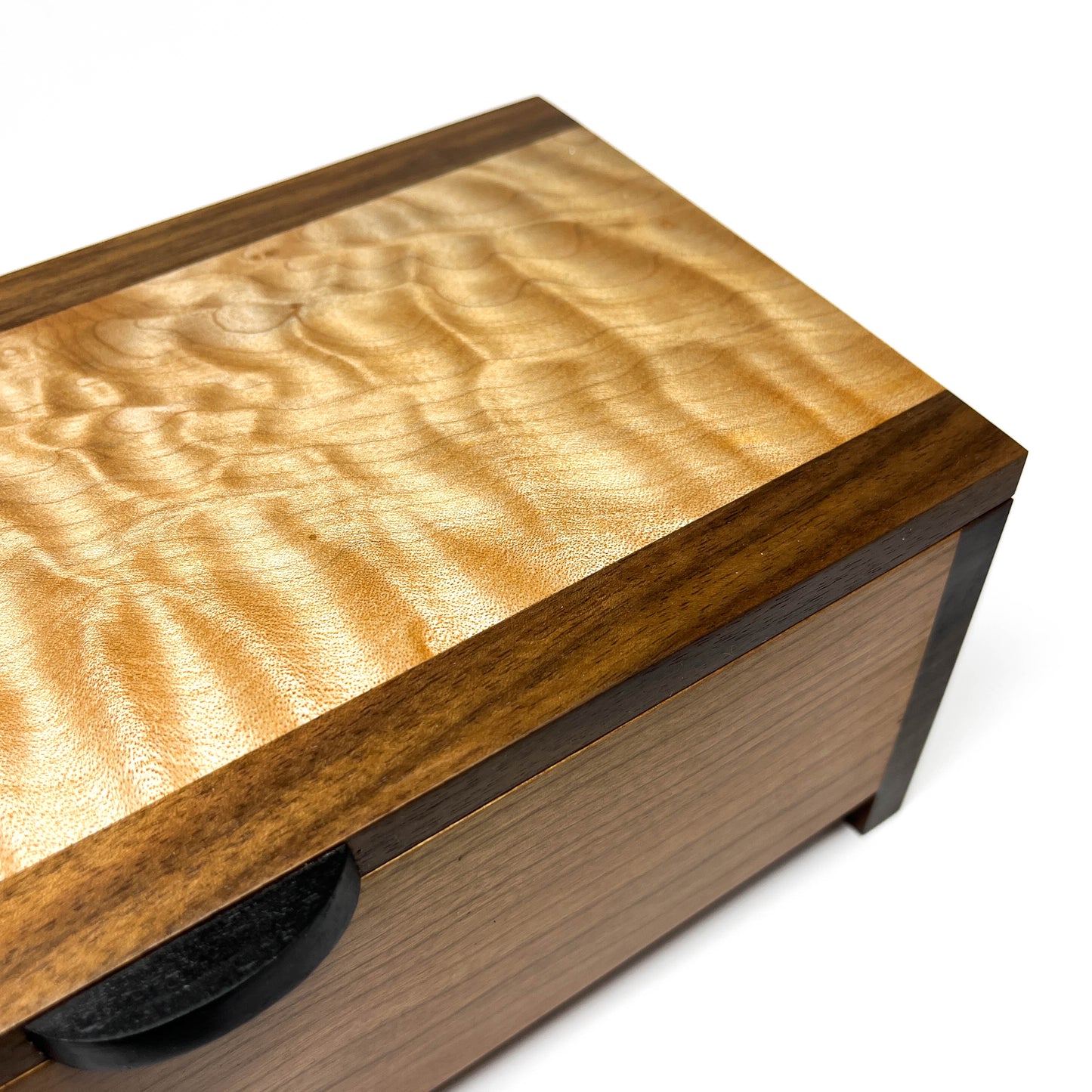 Cherry, Walnut & Quilted Maple Desktop Box