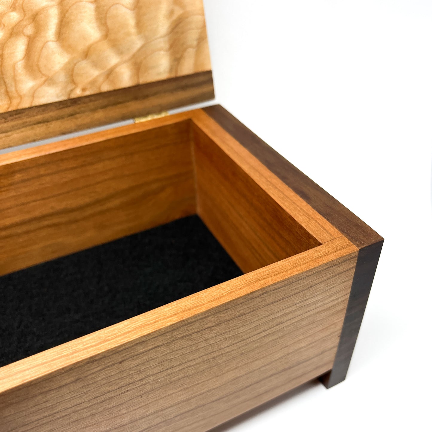Cherry, Walnut & Quilted Maple Desktop Box