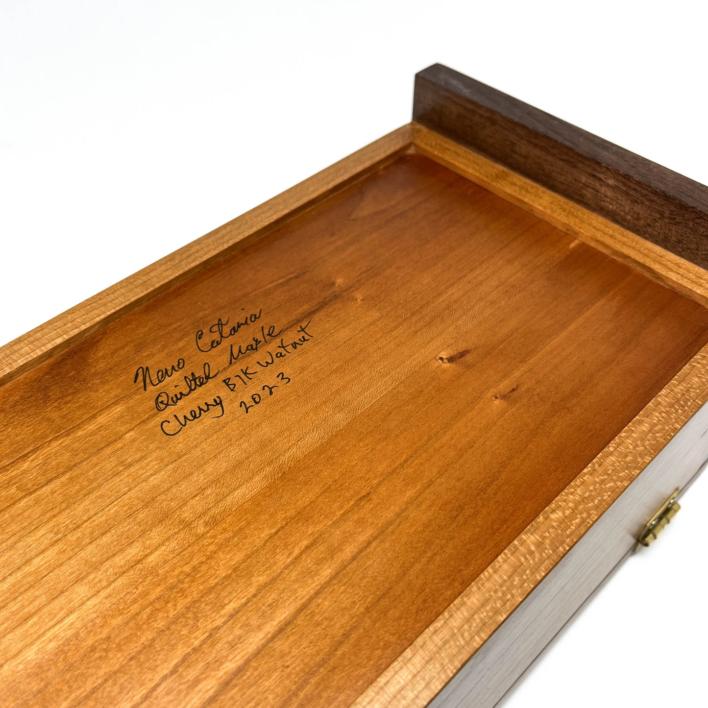 Cherry, Walnut & Quilted Maple Desktop Box