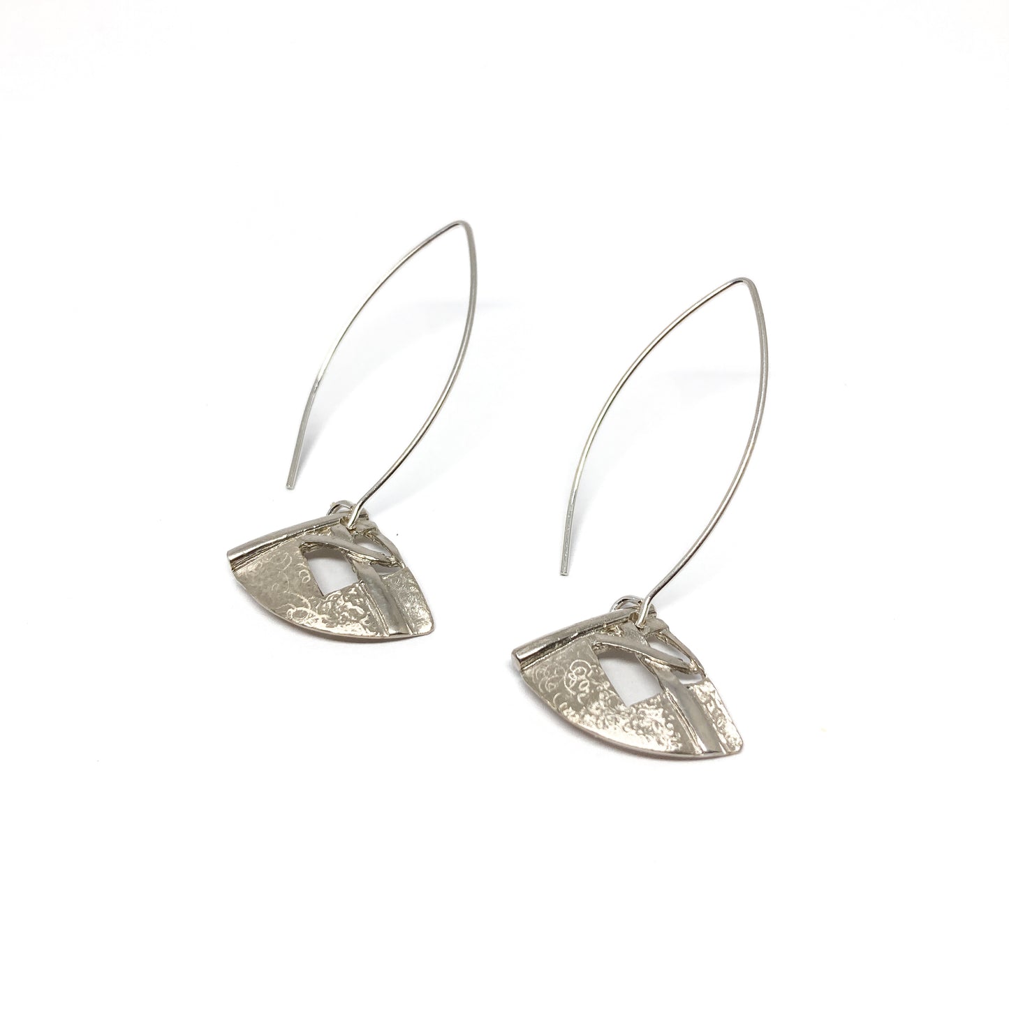 Woven Large Kite Dangle Earrings