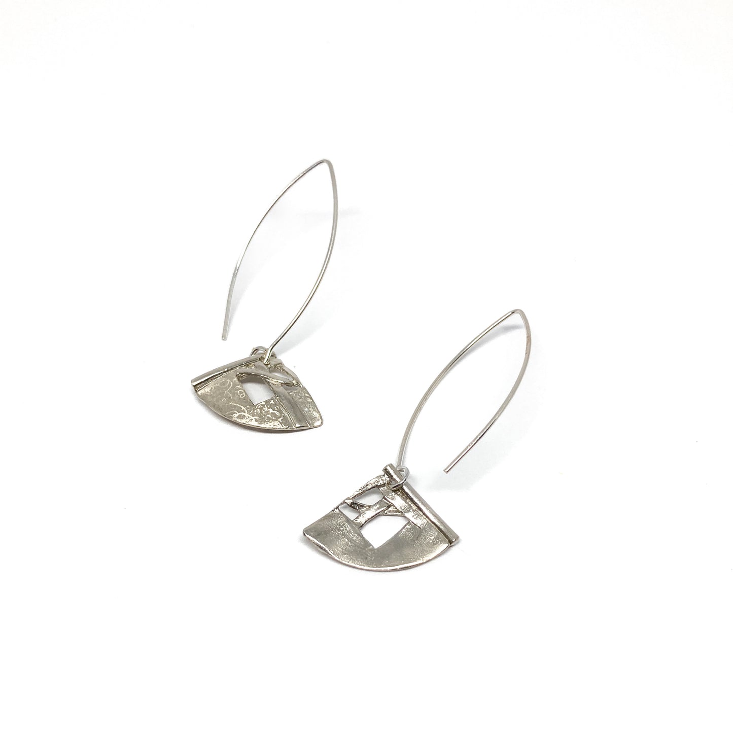 Woven Large Kite Dangle Earrings