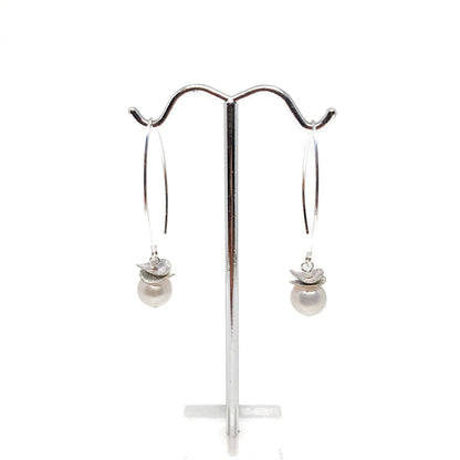 Acorn Double Brushed Petals with Gemstone Earrings