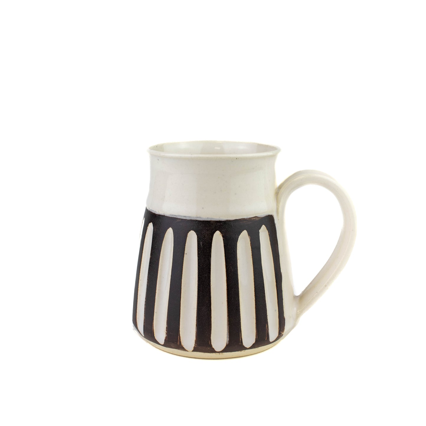 Brown/White Striped Mug