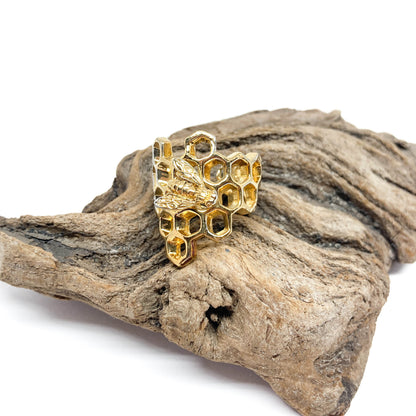 Gold Honeycomb Ring