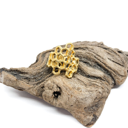 Gold Honeycomb Ring