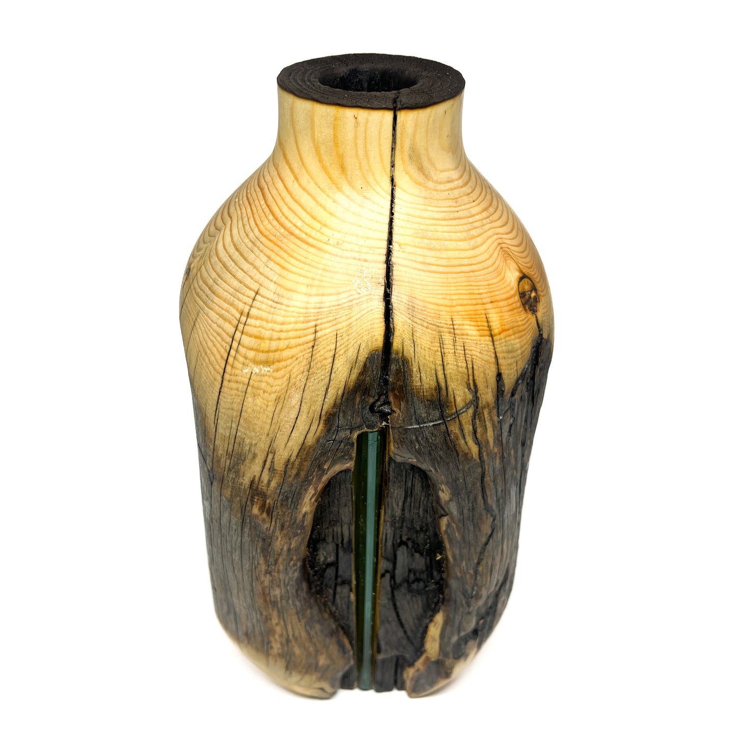 Vertical Glass & Wildfire Pine Vase