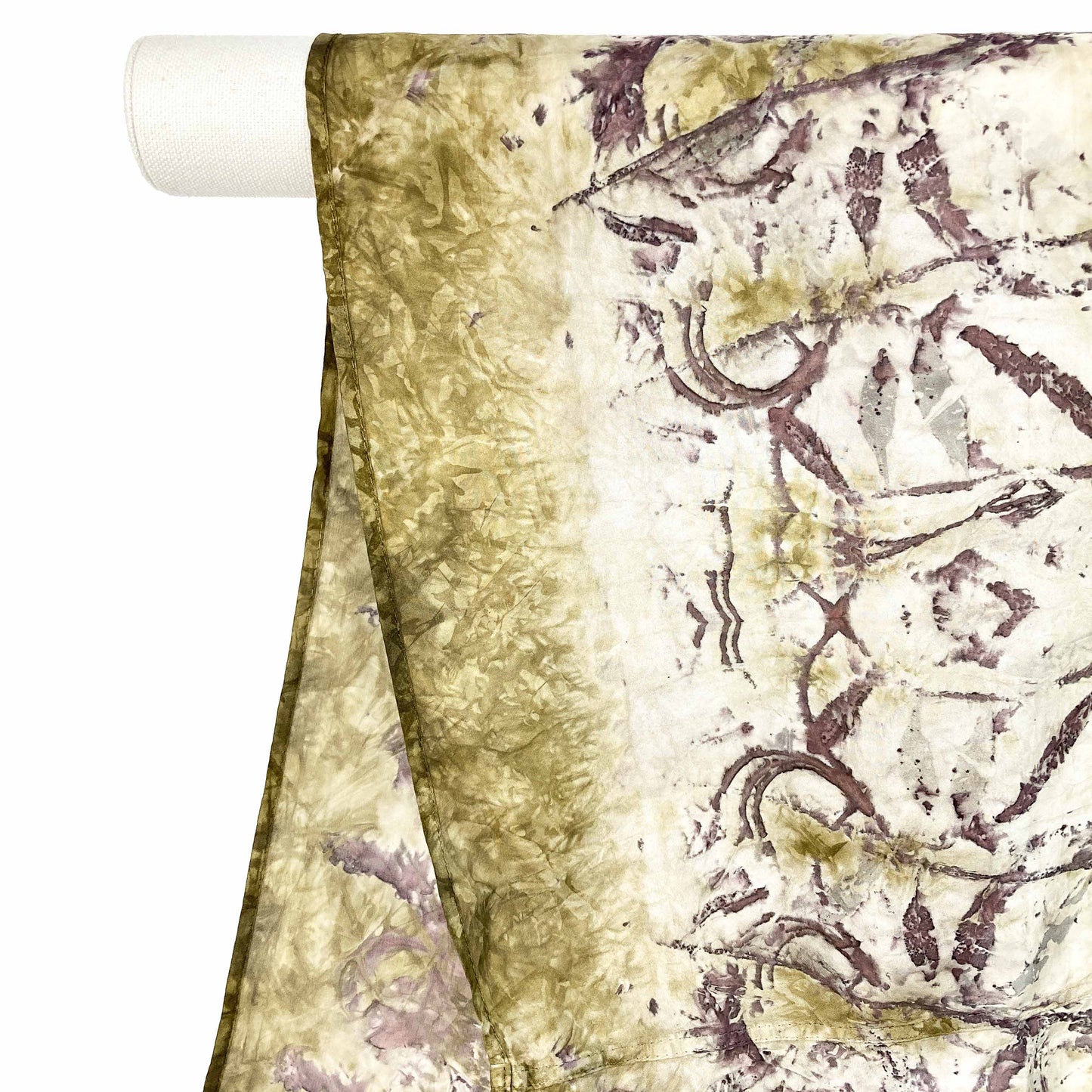 Smooth Silk Habotai Infinity Scarf featuring an abstract, organic pattern and a gentle cascade.