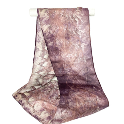 Silk Habotai Infinity Scarf with a marbled, flowing design and soft texture.