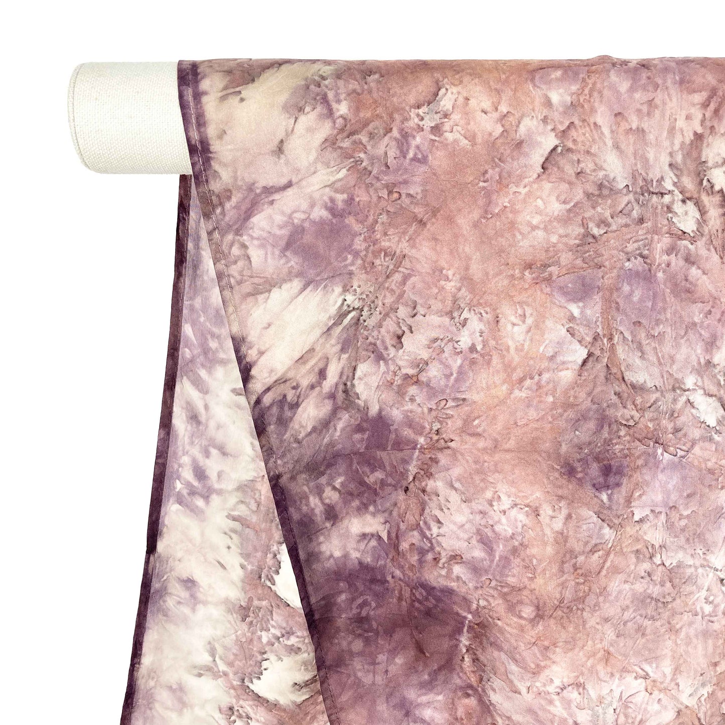 Mottled Silk Habotai Infinity Scarf with an abstract, flowing pattern and a delicate, sheer texture.