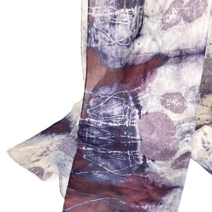 lac & Smoke Bush Dyed 90" Silk Habotai Scarf