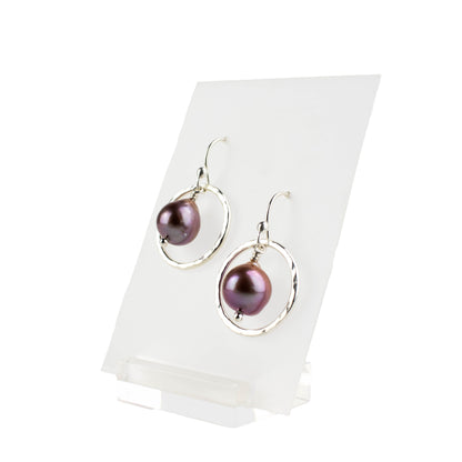 Edison pearl circle earrings