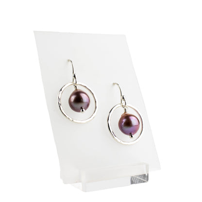 Edison pearl circle earrings