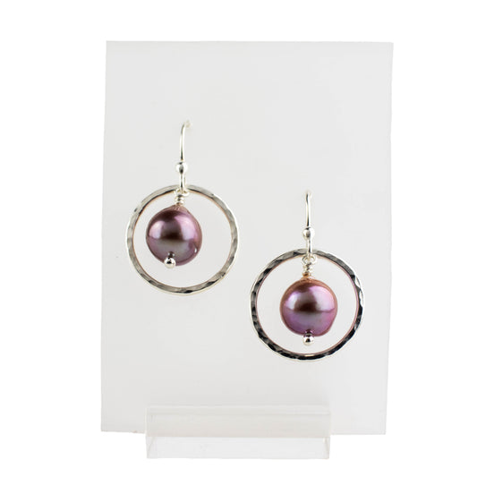 Edison pearl circle earrings