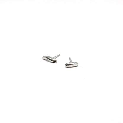  Silver organic stud earrings.