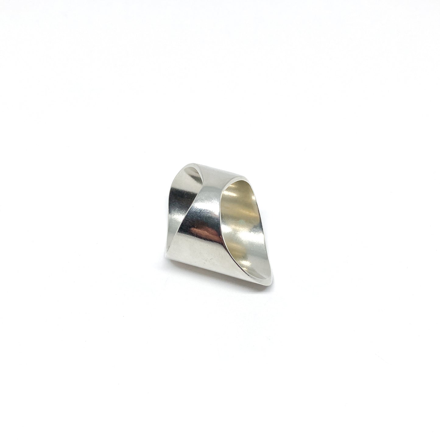 Silver ring, textured.