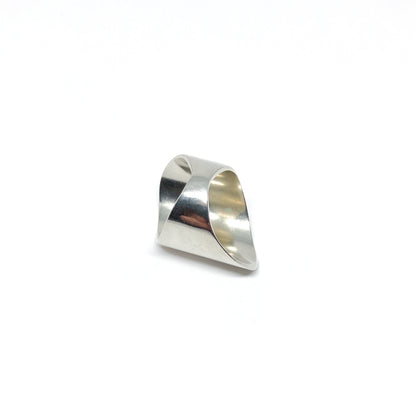 Silver ring, textured.