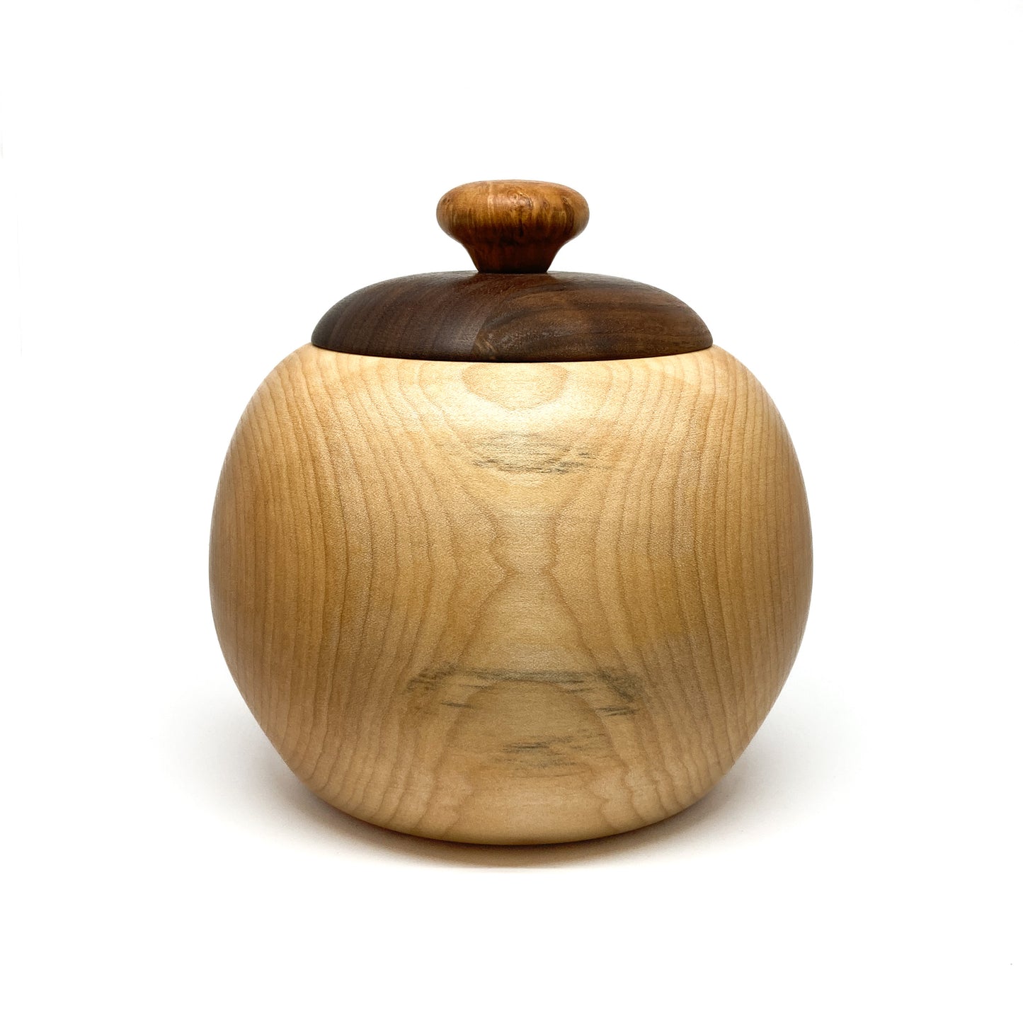 Lidded Maple Bowl With Black Walnut Lid