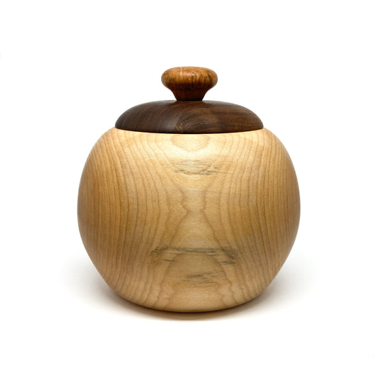Lidded Maple Bowl With Black Walnut Lid