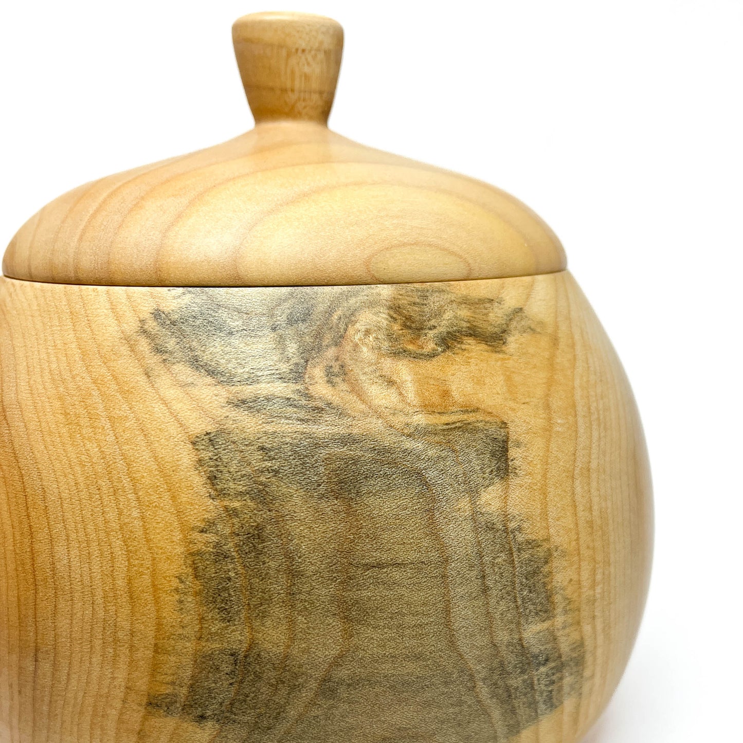 Lidded Big Leaf Maple Pot