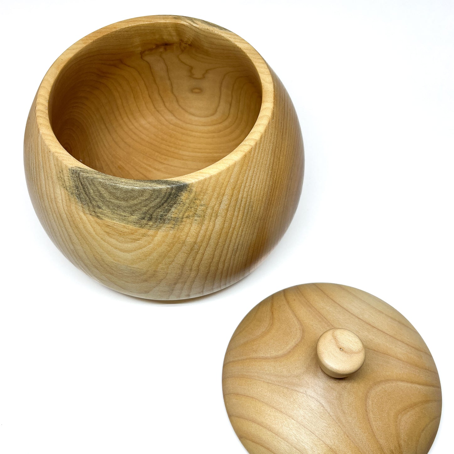 Lidded Big Leaf Maple Pot