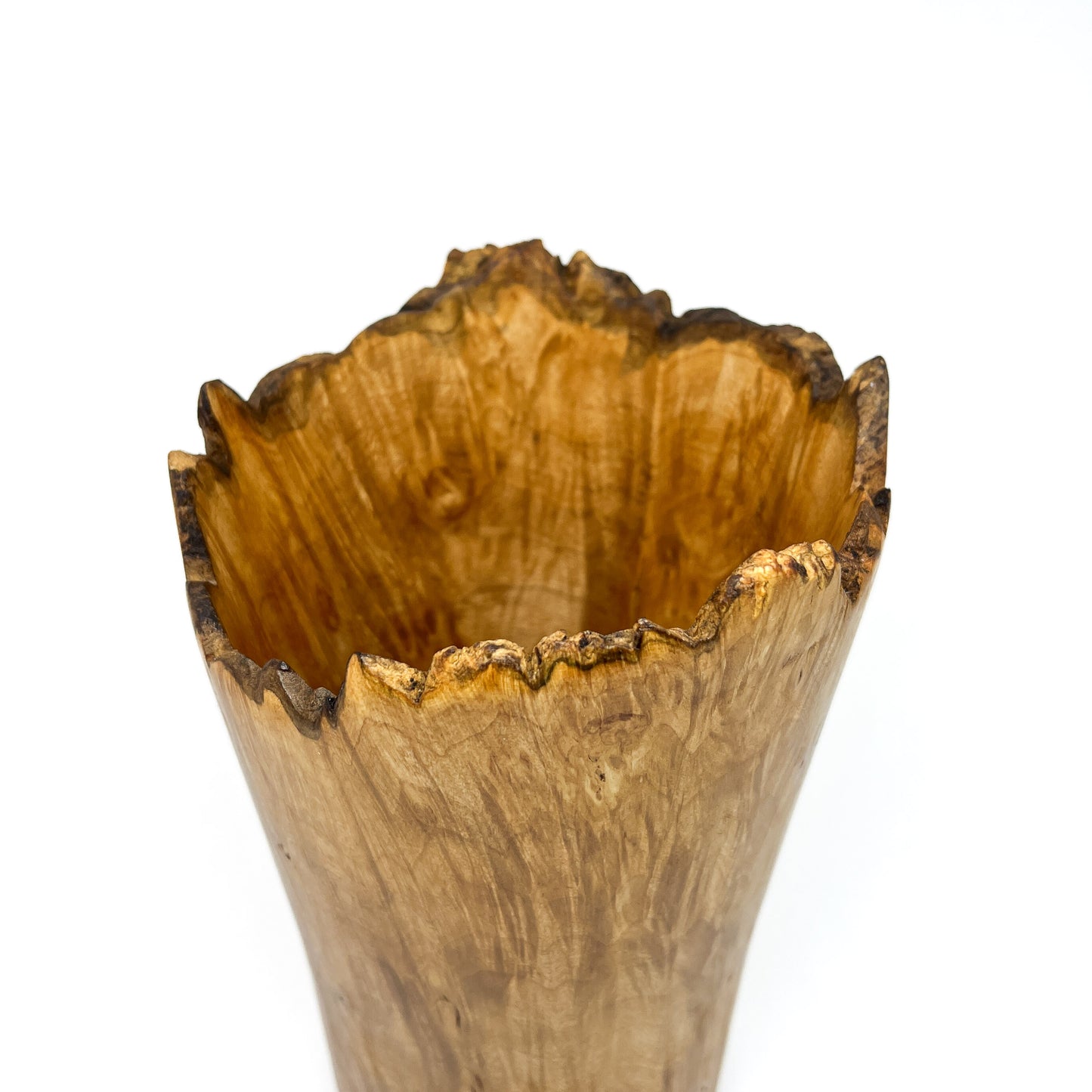 Tall Live Edge Spalted Maple Vase