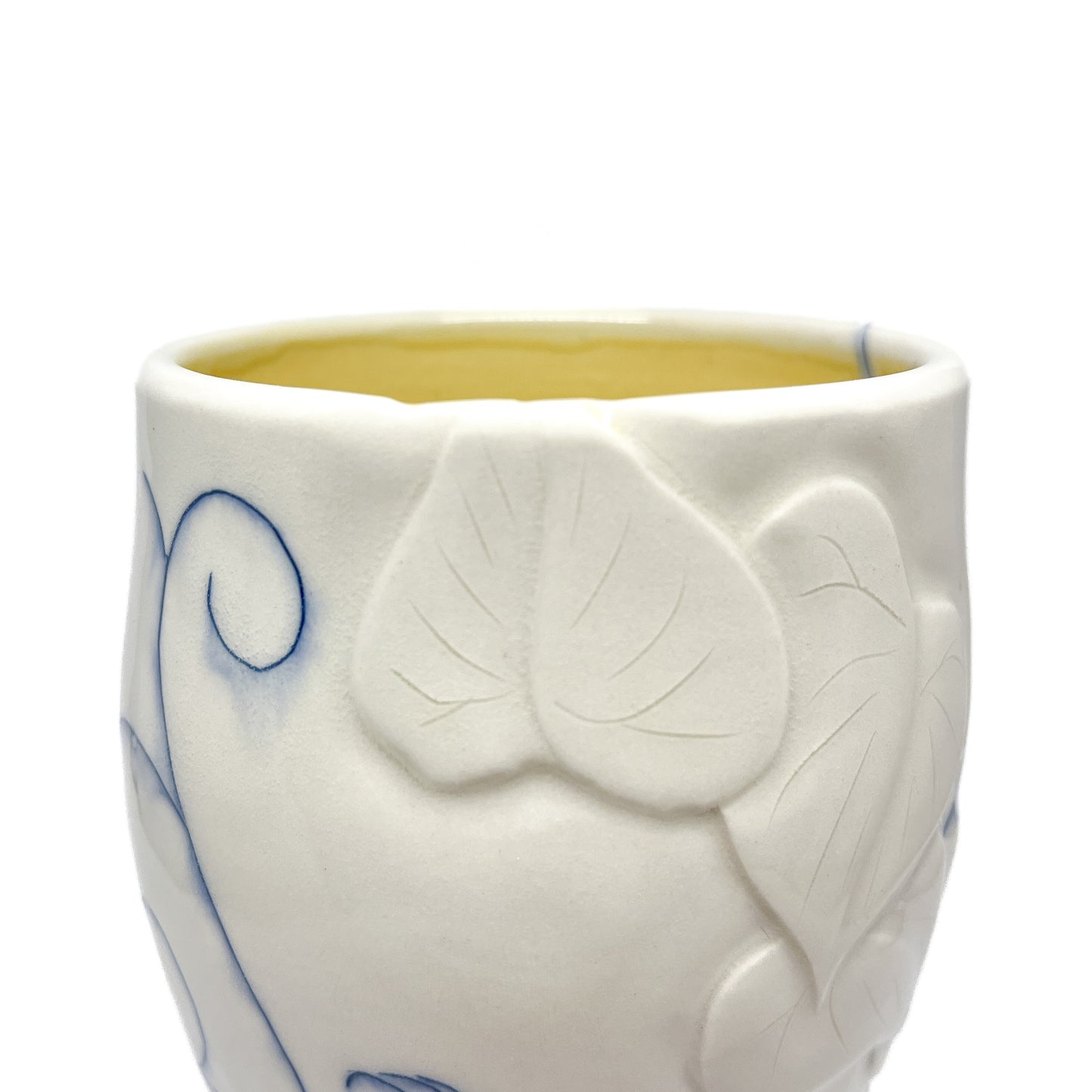 Small Carved Blue and White Vase