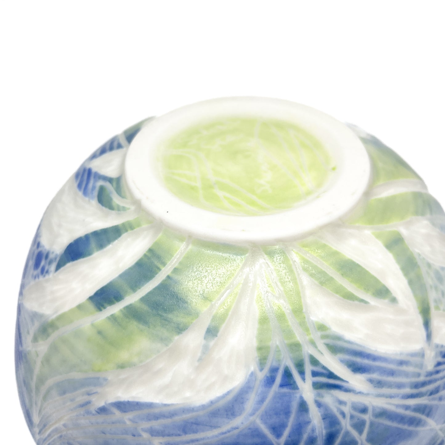 Leafy Carved Porcelain Bowl
