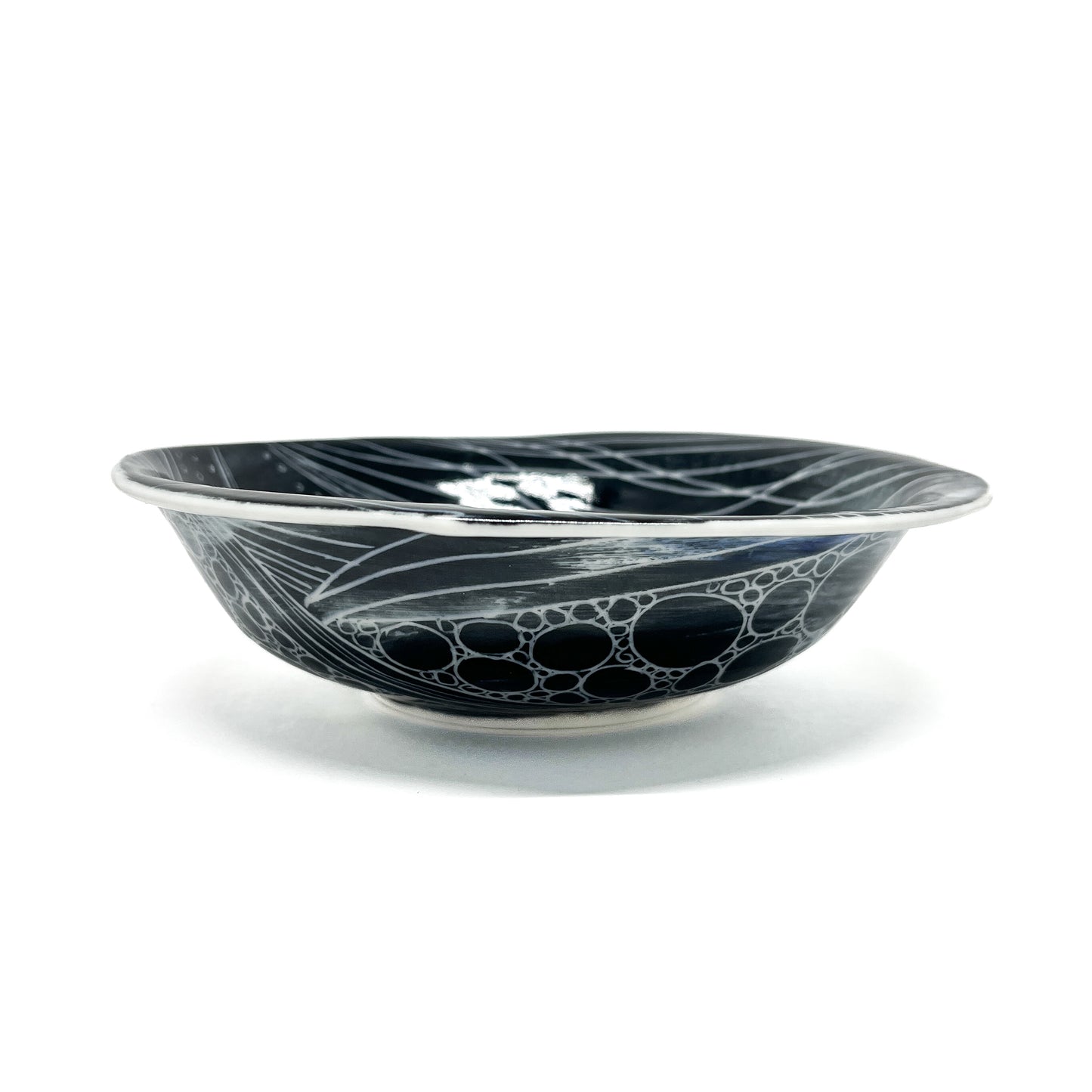 Wavy Rim Carved Porcelain Bowl