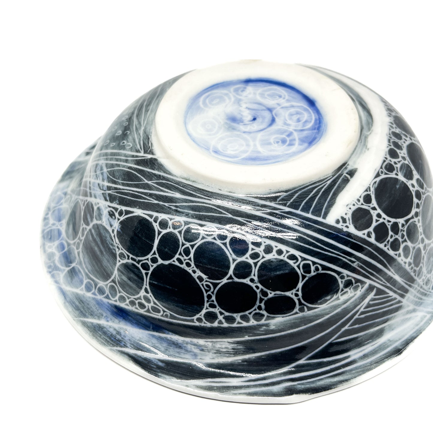 Wavy Rim Carved Porcelain Bowl