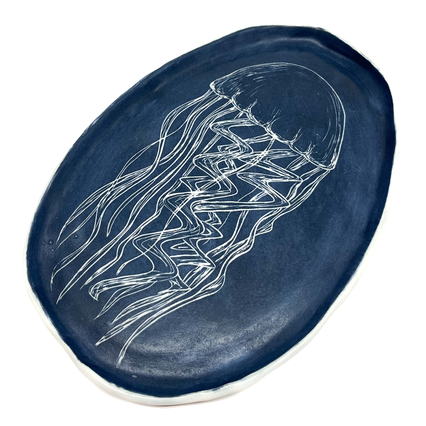Large Porcelain Pacific Jellyfish Platter
