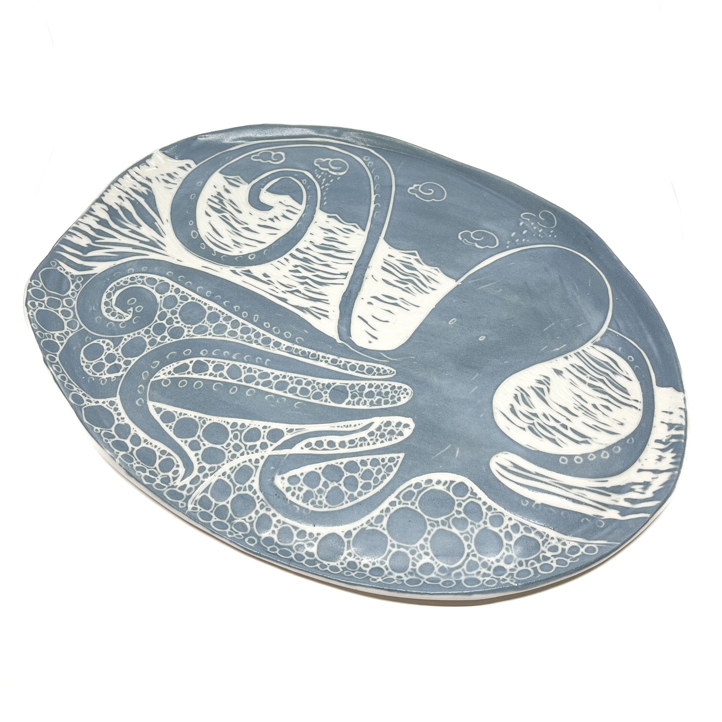 Porcelain Carved Octopus Platter
