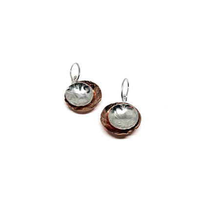 Sterling & Copper Bowl Earrings