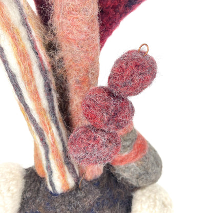Detailed view of Christina Norberg's felted wool sculpture "Under the Sea Party," highlighting textural elements.