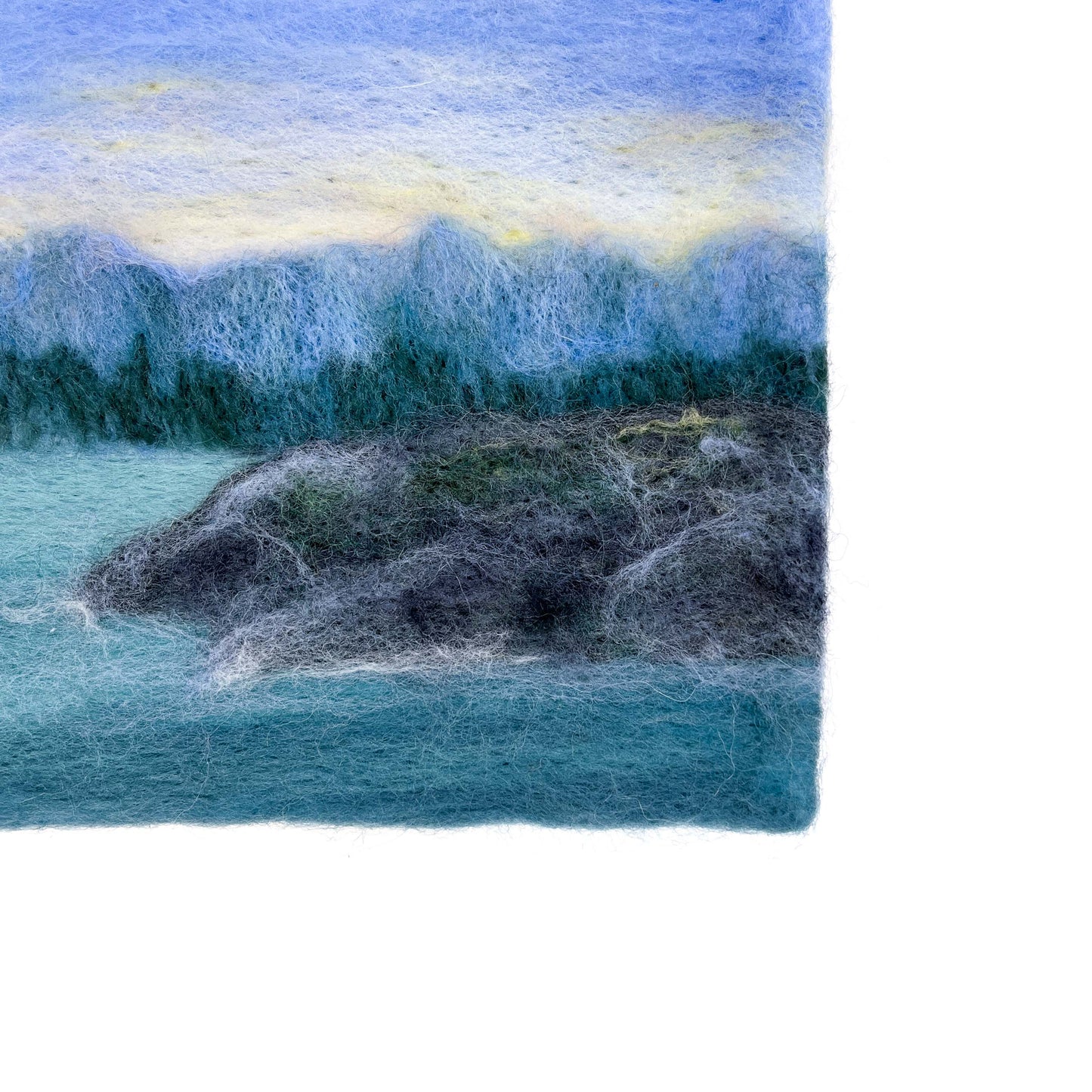 "Sunrise on the Rocky Shore" Felted Wall Art