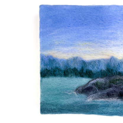 "Sunrise on the Rocky Shore" Felted Wall Art