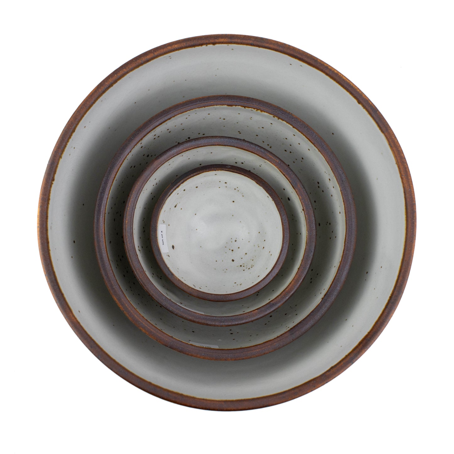 Set of 4 White Speckled Nesting Bowls
