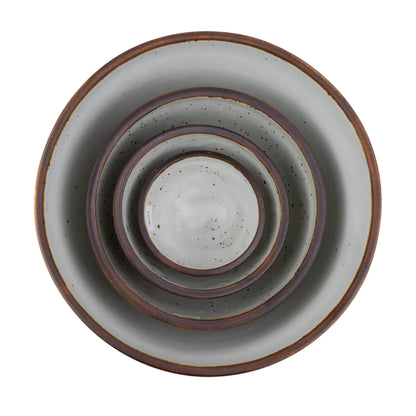 Set of 4 White Speckled Nesting Bowls
