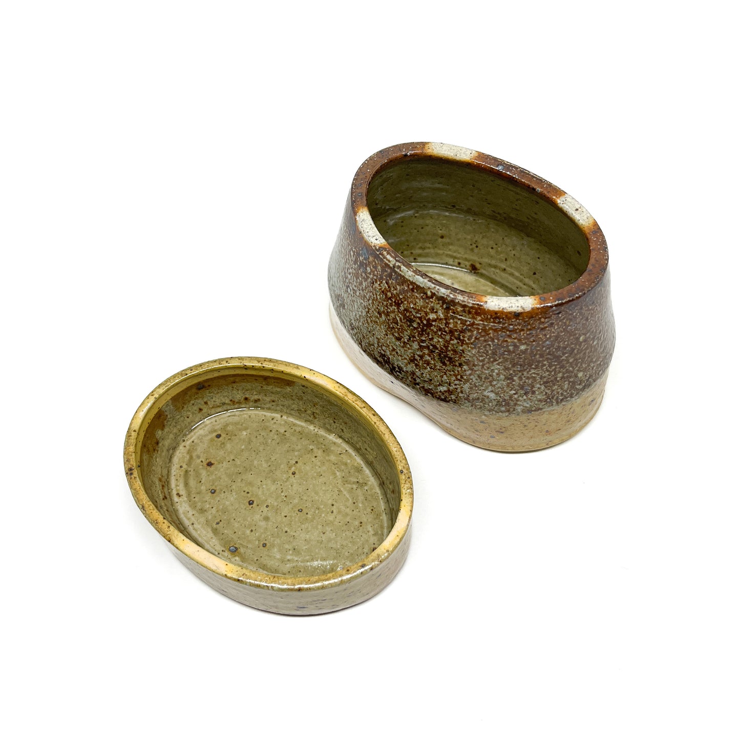 Salt & Wood-Fired Lidded Oval Container