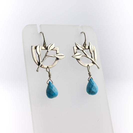 Floral and Turquoise Earrings