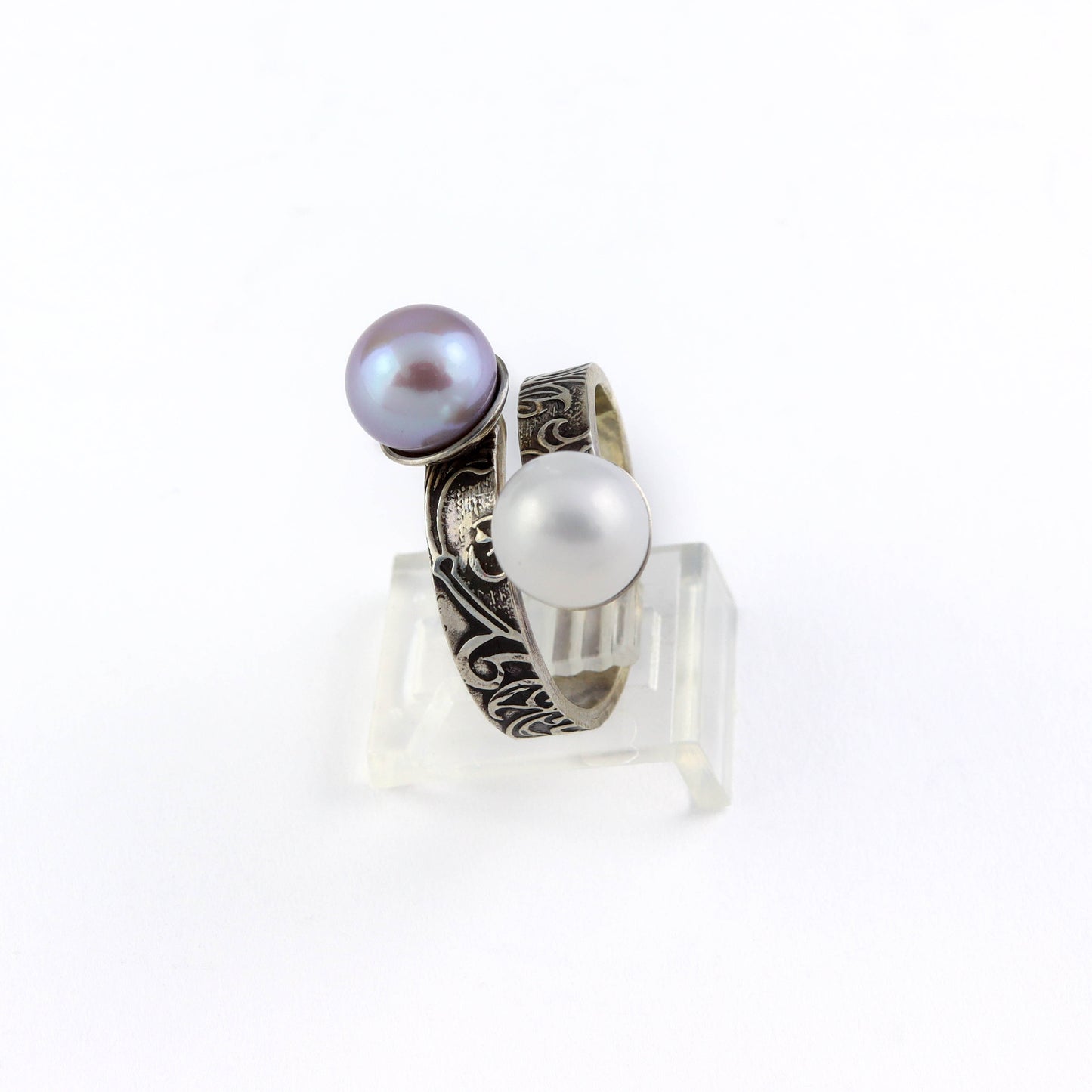 Silver and Snow Adjustable Ring